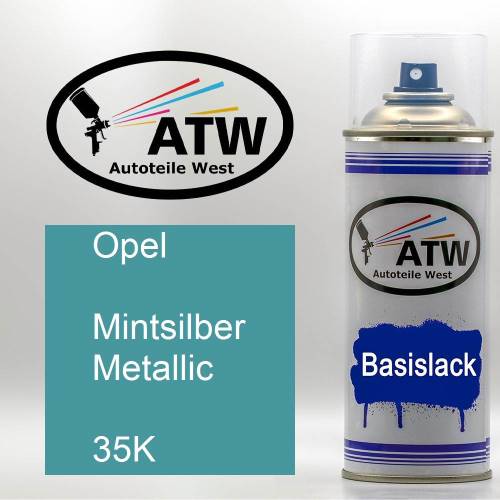 Opel, Mintsilber Metallic, 35K: 400ml Sprühdose, von ATW Autoteile West.